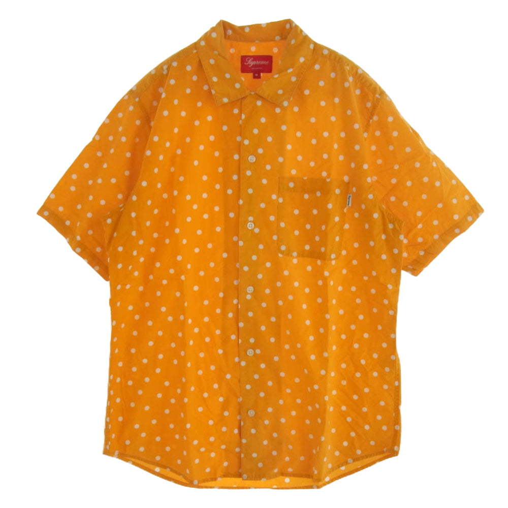 Supreme シュプリーム 12SS Big Dot Camp Shirt ビッグ ドット キャンプ 半袖 オープンカラー シャツ イエロー イエロー系 M【中古】