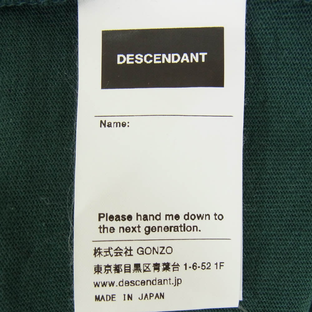 DESCENDANT ディセンダント 21SS 211ATDS-CSM08 BARKLEY JERSEY SS クルーネック Tシャツ 半袖カットソー グリーン系 2【極上美品】【中古】