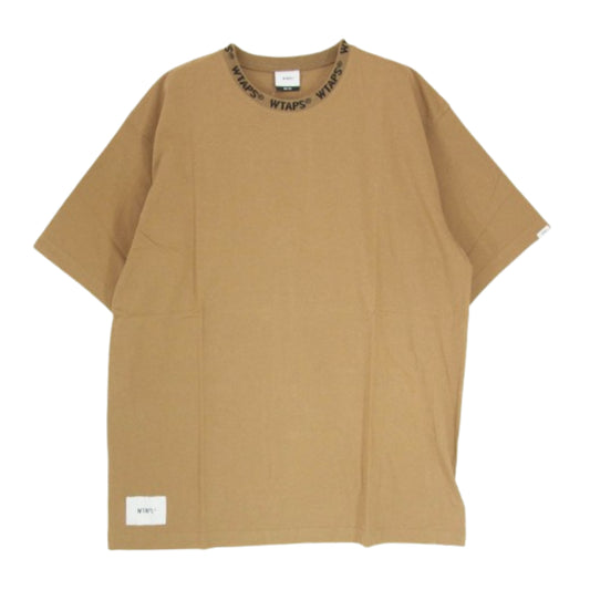 WTAPS ダブルタップス 20SS 201ATDT-CSM08 PYK DESIGN SS 01 TEE COTTON ネックロゴ Tシャツ 半袖カットソー ブラウン系 X03【中古】