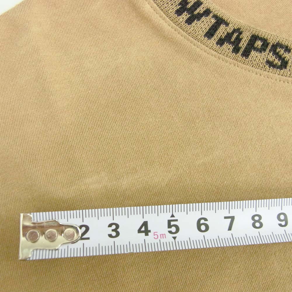 WTAPS ダブルタップス 20SS 201ATDT-CSM08 PYK DESIGN SS 01 TEE COTTON ネックロゴ Tシャツ 半袖カットソー ブラウン系 X03【中古】