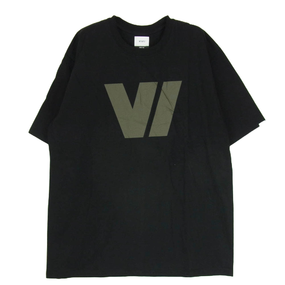 WTAPS ダブルタップス 21SS 211PCDT-ST08S PCDT-ST08S V SS TEE プリント Tシャツ 半袖カットソー ブラック系 X04【極上美品】【中古】