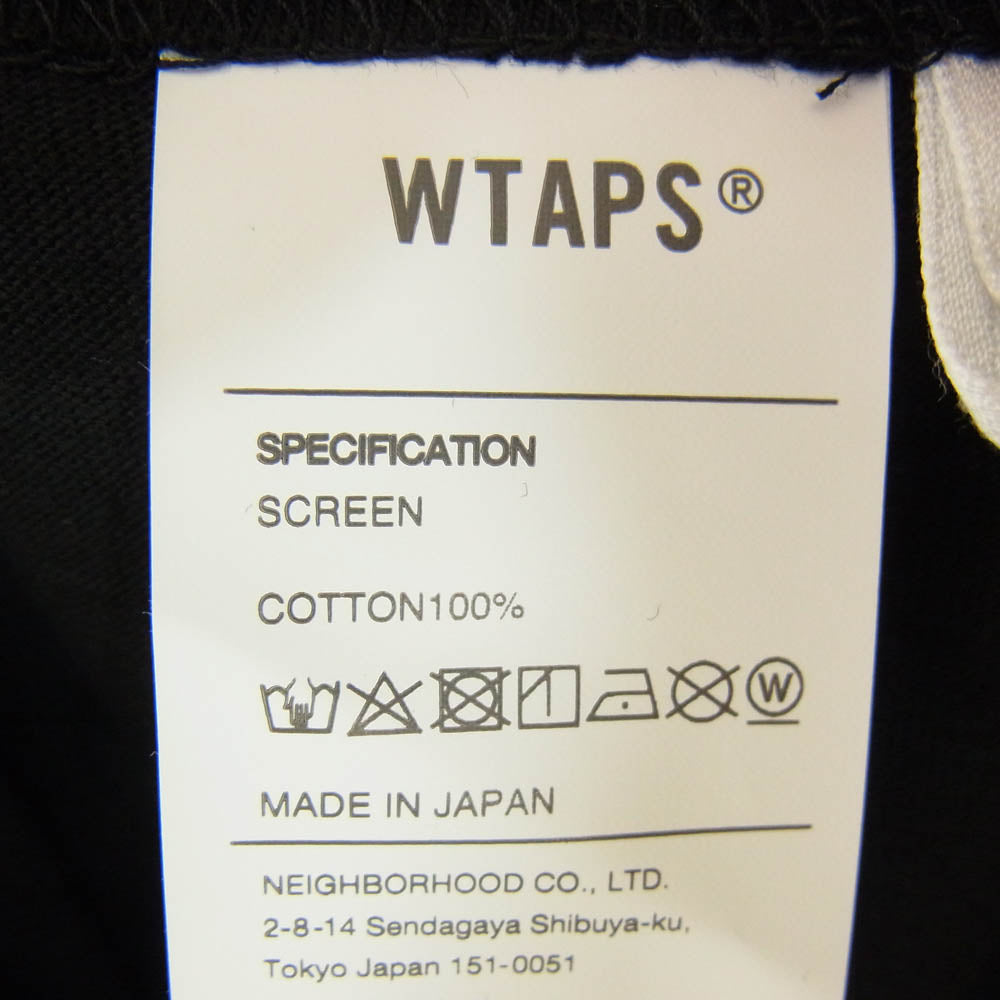 WTAPS ダブルタップス 21SS 211PCDT-ST08S PCDT-ST08S V SS TEE プリント Tシャツ 半袖カットソー ブラック系 X04【極上美品】【中古】