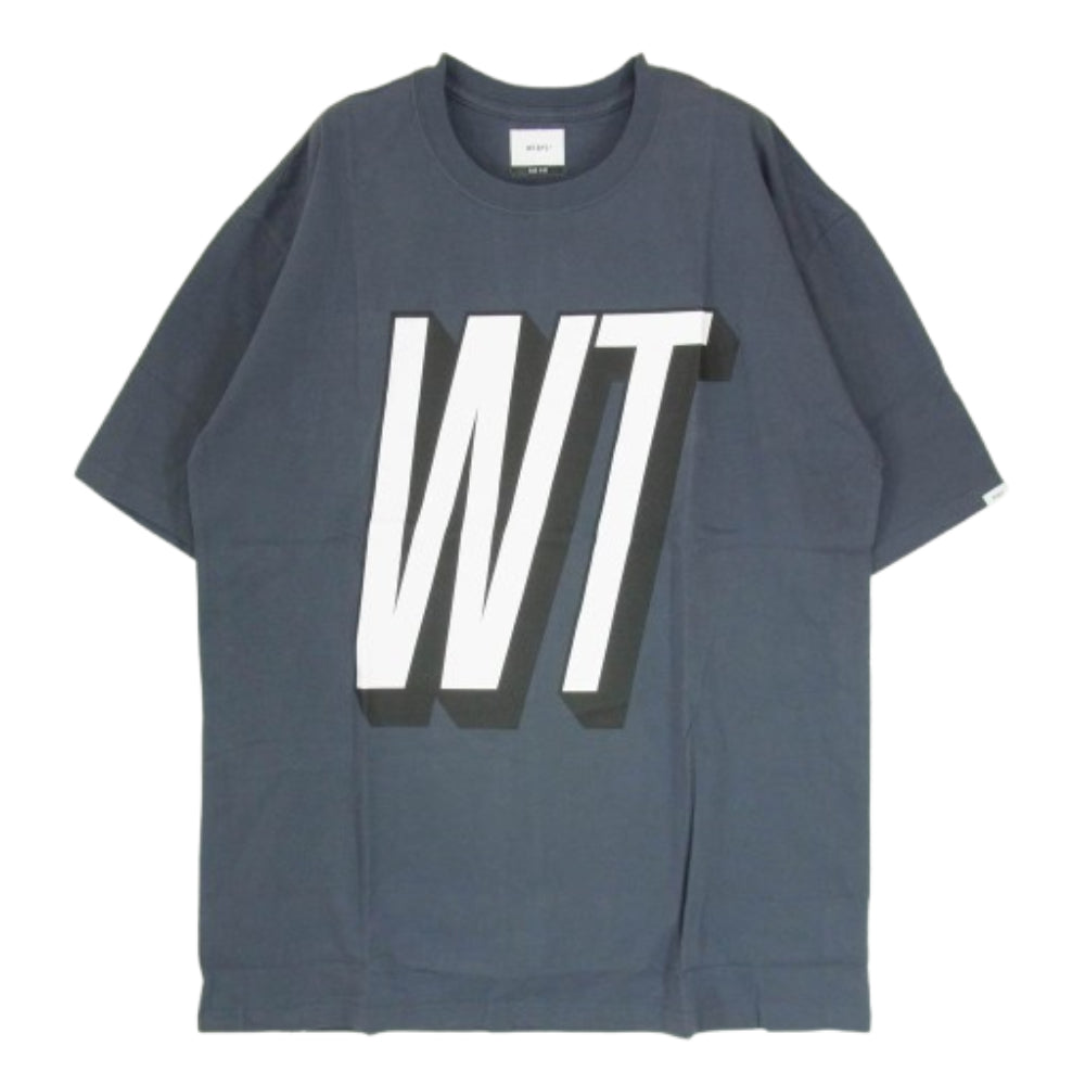WTAPS ダブルタップス 20SS 201PCDT-ST08S TIMES TEE ビッグロゴプリント Tシャツ 半袖カットソー ネイビー系 X05【新古品】【未使用】【中古】
