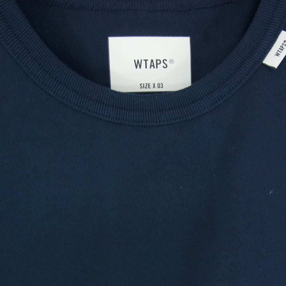 WTAPS ダブルタップス 21SS 211ATDT-CSM19 INSECT 03 SS COPO ロゴ刺繍 Tシャツ 半袖カットソー ネイビー系 X03【新古品】【未使用】【中古】