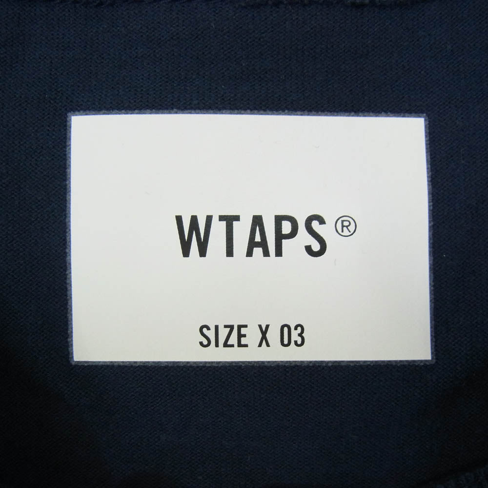 WTAPS ダブルタップス 21SS 211ATDT-CSM19 INSECT 03 SS COPO ロゴ刺繍 Tシャツ 半袖カットソー ネイビー系 X03【新古品】【未使用】【中古】