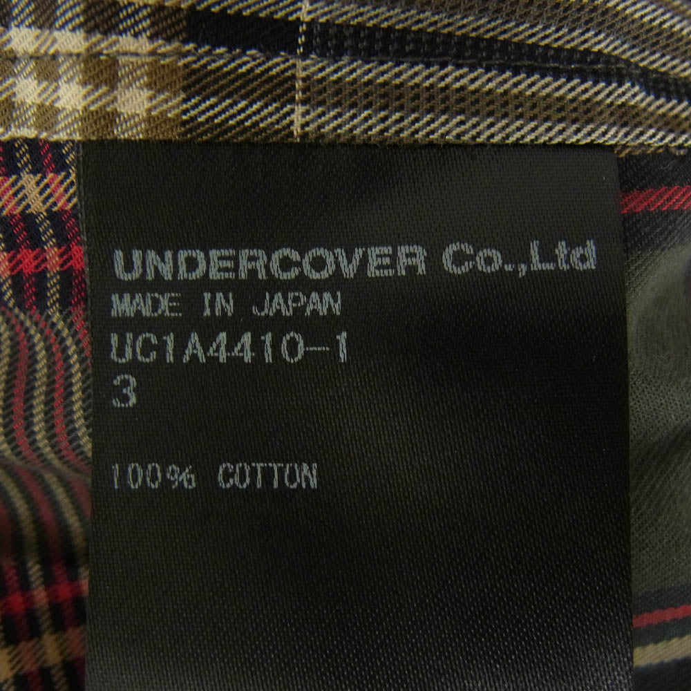 UNDERCOVER アンダーカバー UC1A4410-1 oversized two tone check shirt 半袖 シャツ マルチカラー系 3【新古品】【未使用】【中古】