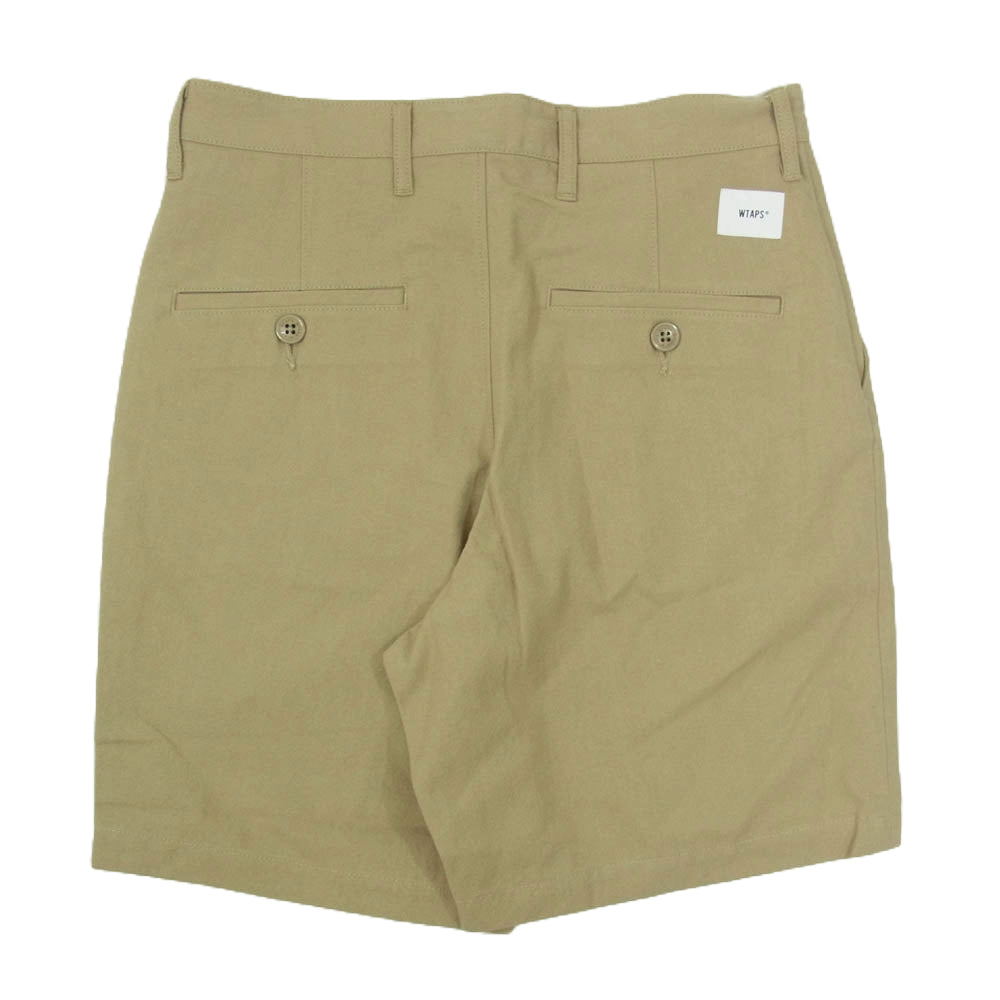 WTAPS ダブルタップス 22SS 221WVDT-PTM07 TUCK SHORTS COTTON CANVAS コットンキャンバス タック ショーツ ハーフパンツ ベージュ系 X01【新古品】【未使用】【中古】