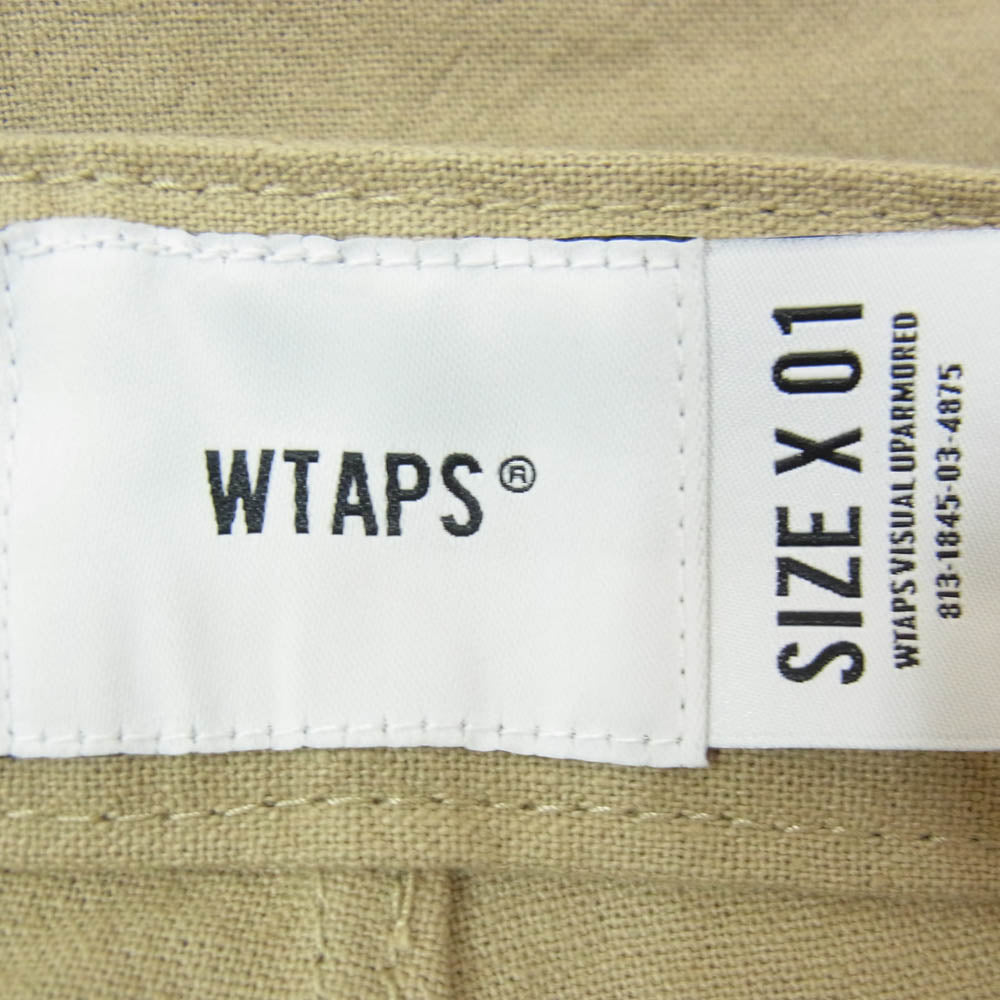 WTAPS ダブルタップス 22SS 221WVDT-PTM07 TUCK SHORTS COTTON CANVAS コットンキャンバス タック ショーツ ハーフパンツ ベージュ系 X01【新古品】【未使用】【中古】