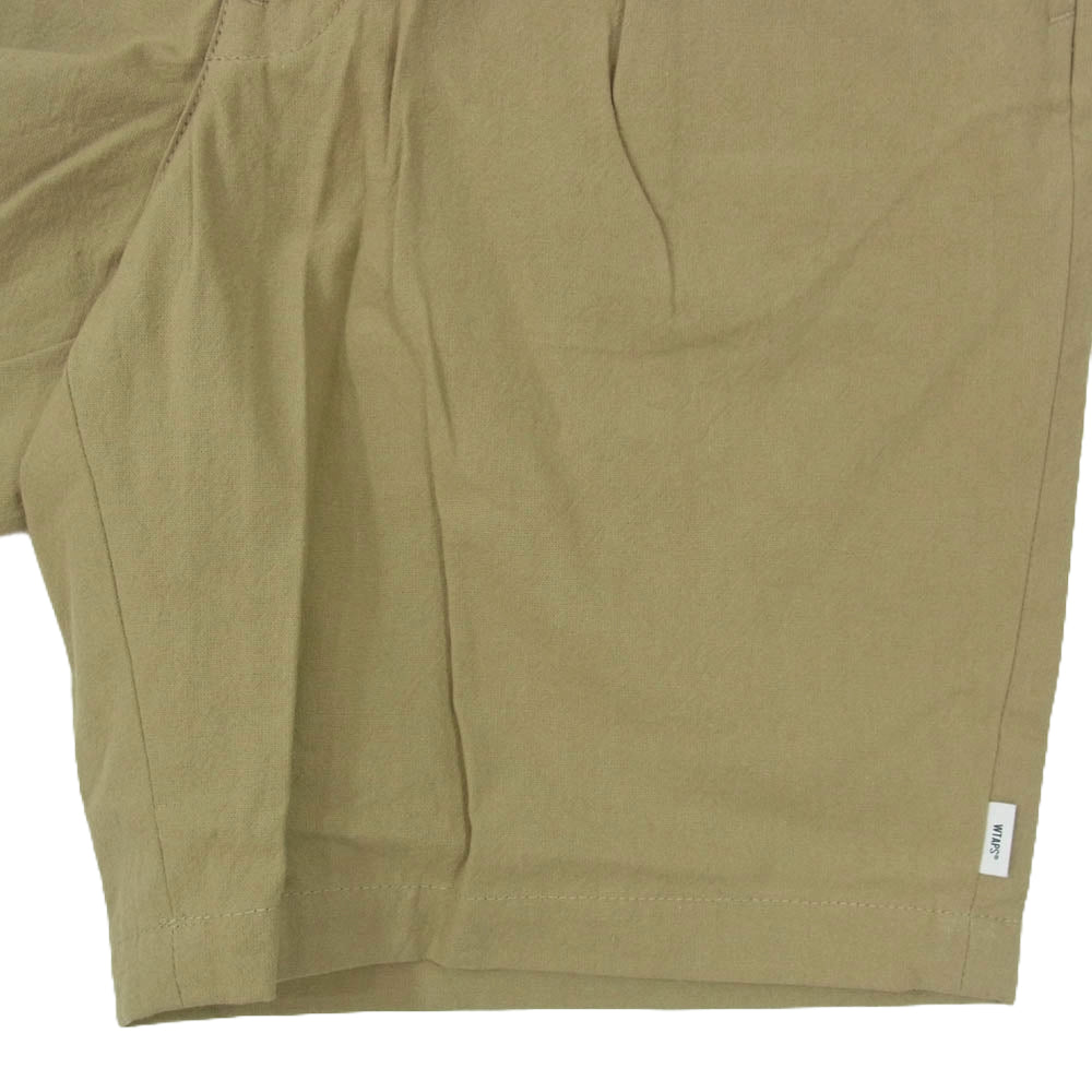 WTAPS ダブルタップス 22SS 221WVDT-PTM07 TUCK SHORTS COTTON CANVAS コットンキャンバス タック ショーツ ハーフパンツ ベージュ系 X01【新古品】【未使用】【中古】