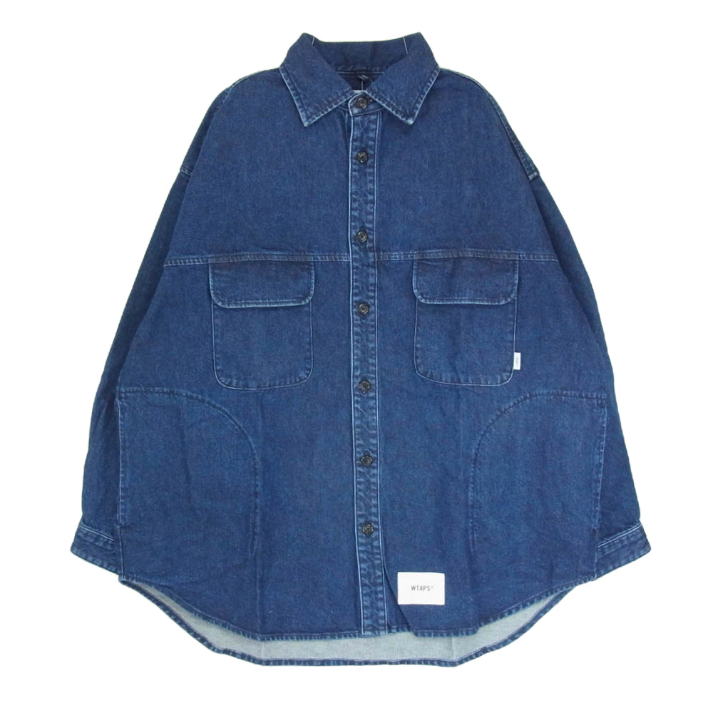 WTAPS ダブルタップス 22AW 222WVDT-SHM01 SHM01 WCPO 01/LS/COTTON.DENIM ダブルシーピーオー ロングスリーブ コットン デニム シャツ インディゴブルー系 X01【新古品】【未使用】【中古】