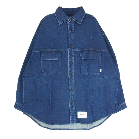 WTAPS ダブルタップス 22AW 222WVDT-SHM01 SHM01 WCPO 01/LS/COTTON.DENIM ダブルシーピーオー ロングスリーブ コットン デニム シャツ インディゴブルー系 X01【新古品】【未使用】【中古】