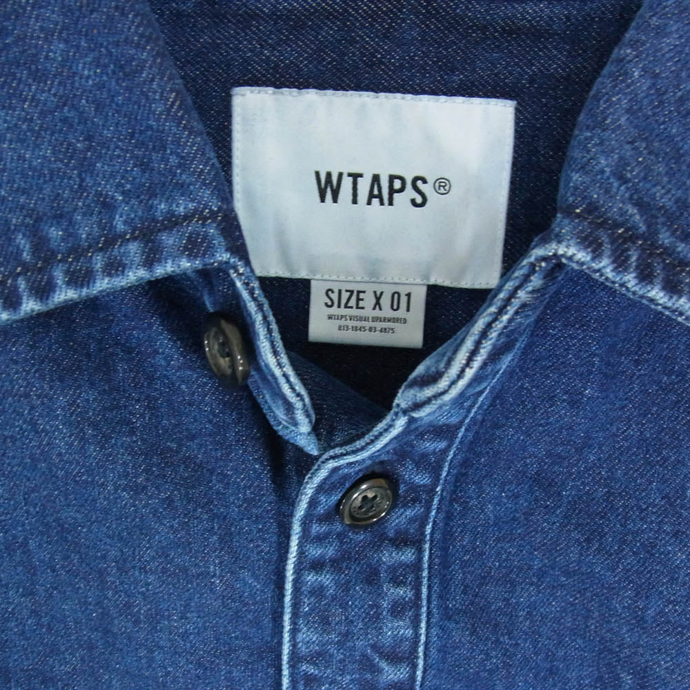 WTAPS ダブルタップス 22AW 222WVDT-SHM01 SHM01 WCPO 01/LS/COTTON.DENIM ダブルシーピーオー ロングスリーブ コットン デニム シャツ インディゴブルー系 X01【新古品】【未使用】【中古】