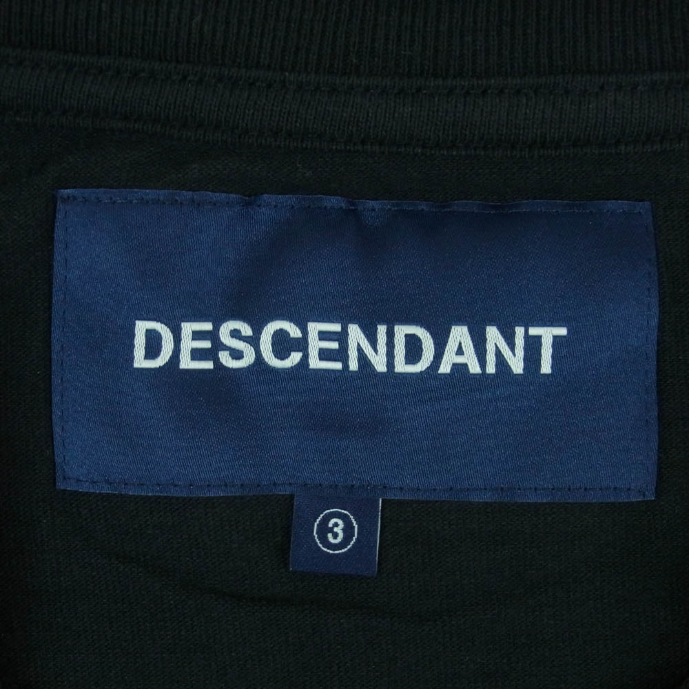 DESCENDANT ディセンダント 23SS 231ATDS-STM05S CACHALOT SS ロゴプリント Tシャツ 半袖 カットソー ブラック系 3【美品】【中古】