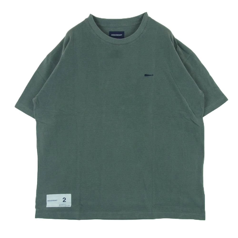 DESCENDANT ディセンダント 21SS 211ATDS-CSM38 CACHALOT PIQUE SS PIGMENT DYE ピグメントダイ加工 刺繍 Tシャツ 半袖 カットソー グレー系 2【極上美品】【中古】