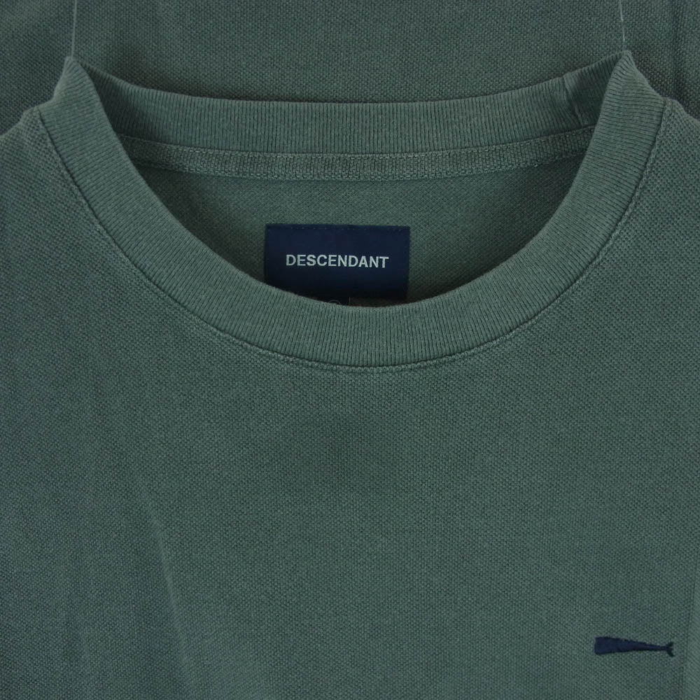 DESCENDANT ディセンダント 21SS 211ATDS-CSM38 CACHALOT PIQUE SS PIGMENT DYE ピグメントダイ加工 刺繍 Tシャツ 半袖 カットソー グレー系 2【極上美品】【中古】