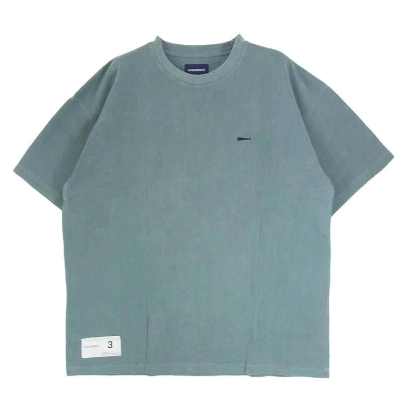 DESCENDANT ディセンダント 21SS 211ATDS-CSM38 CACHALOT PIQUE SS PIGMENT DYE ピグメントダイ加工 刺繍 Tシャツ 半袖カットソー グリーン系 3【新古品】【未使用】【中古】