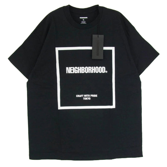 NEIGHBORHOOD ネイバーフッド 231LBNH-STM03S SPOT . TEE ボックス ロゴ プリント Tシャツ ブラック系 XL【新古品】【未使用】【中古】
