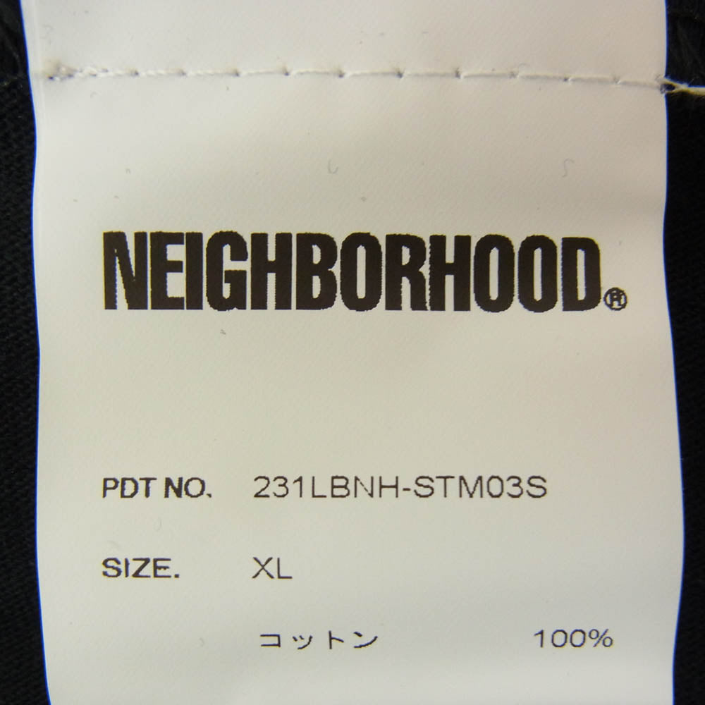 NEIGHBORHOOD ネイバーフッド 231LBNH-STM03S SPOT . TEE ボックス ロゴ プリント Tシャツ ブラック系 XL【新古品】【未使用】【中古】