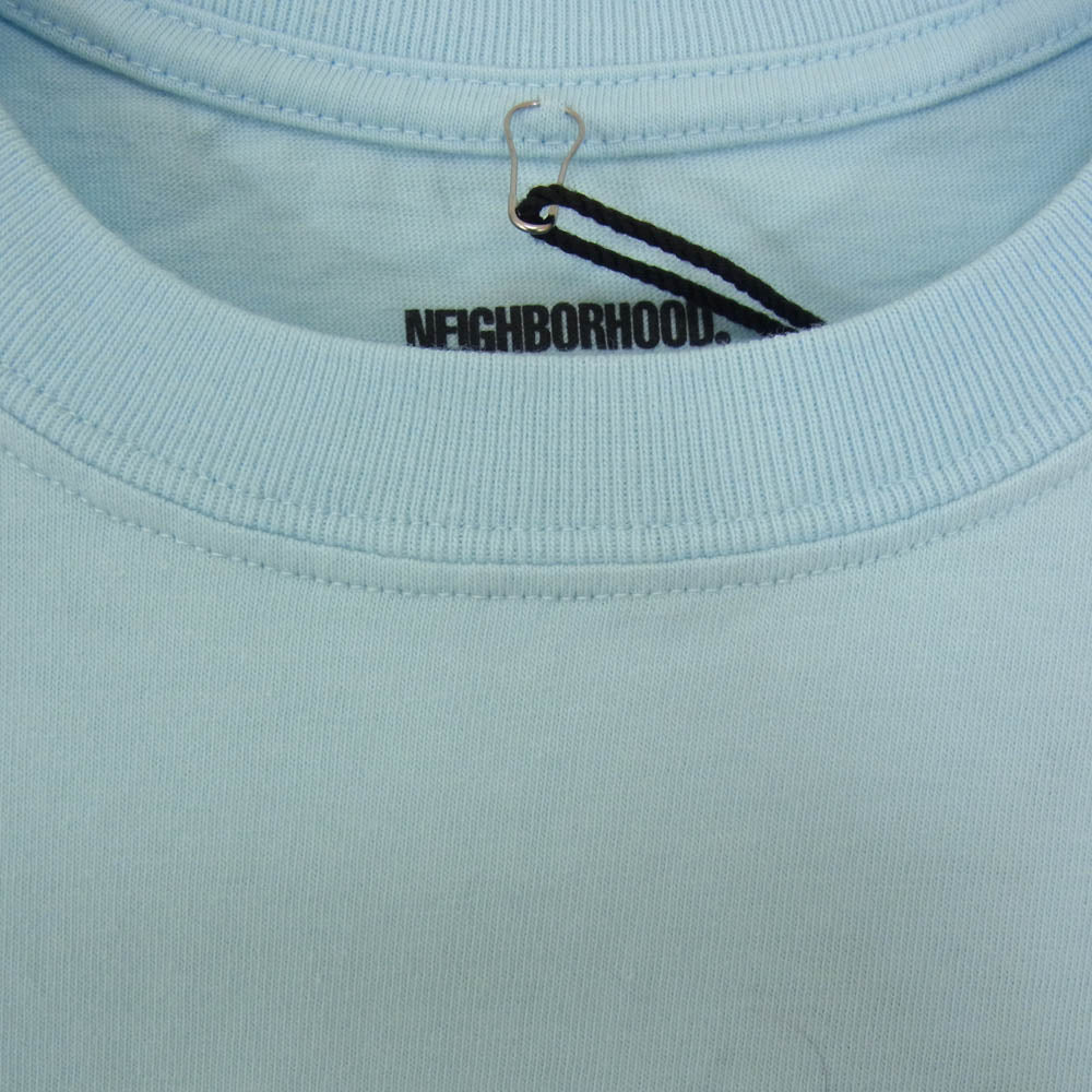 NEIGHBORHOOD ネイバーフッド 23SS 231PCNH-ST03 NH . TEE ロゴプリント Tシャツ ライトブルー系 XL【新古品】【未使用】【中古】