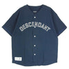 DESCENDANT ディセンダント 22SS 221ATDS-CSM24 BEARS SS アーチロゴプリント 半袖 ベースボールシャツ ネイビー系 3【極上美品】【中古】