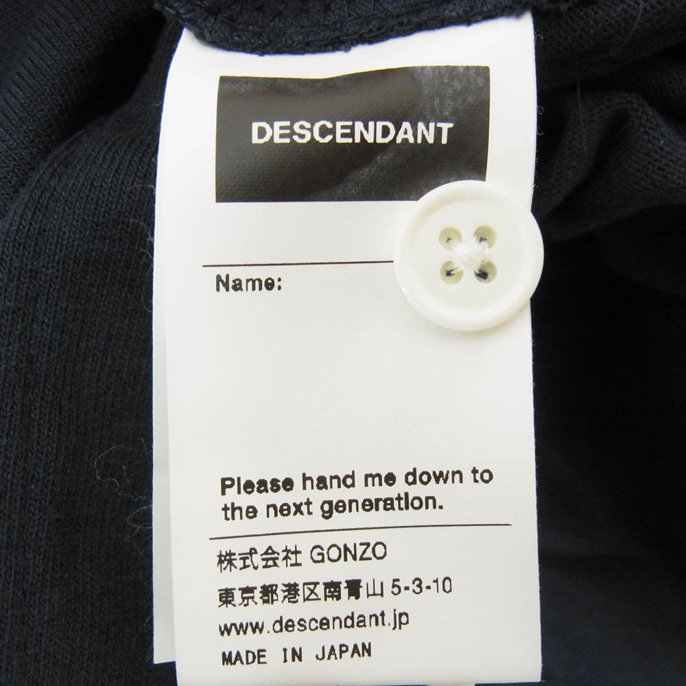 DESCENDANT ディセンダント 22SS 221ATDS-CSM24 BEARS SS アーチロゴプリント 半袖 ベースボールシャツ ネイビー系 3【極上美品】【中古】