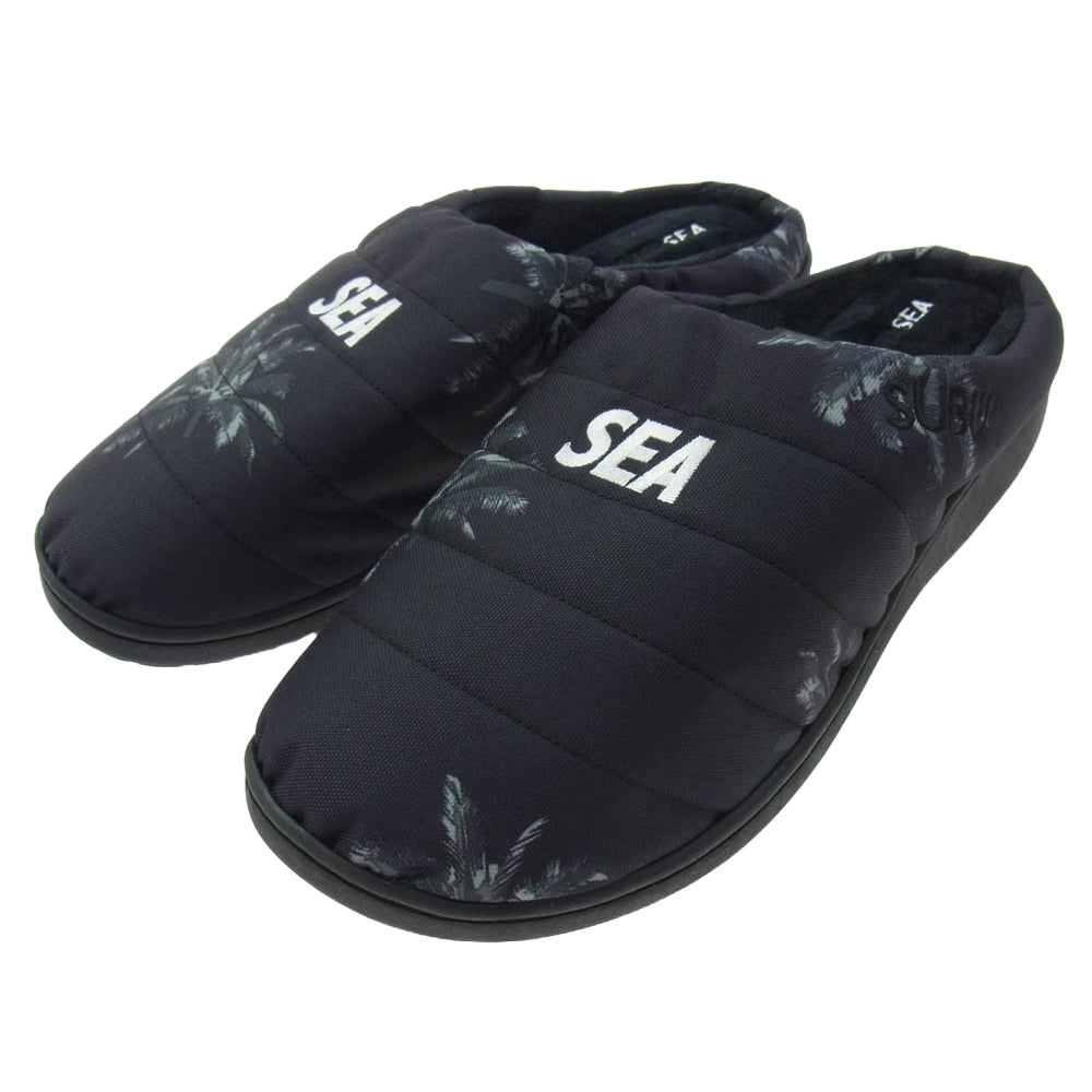 WIND AND SEA ウィンダンシー WDS-C-SUB-25-Q2-SP-01 × SUBU スブ CORDURA Black Palm Tree Sandal ロゴ刺繍 サンダル ブラック系 26-27.5【極上美品】【中古】