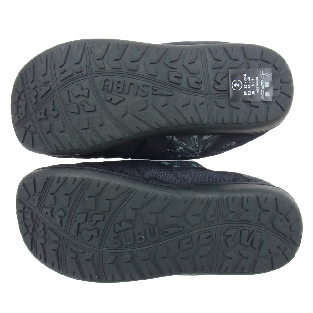 WIND AND SEA ウィンダンシー WDS-C-SUB-25-Q2-SP-01 × SUBU スブ CORDURA Black Palm Tree Sandal ロゴ刺繍 サンダル ブラック系 26-27.5【極上美品】【中古】