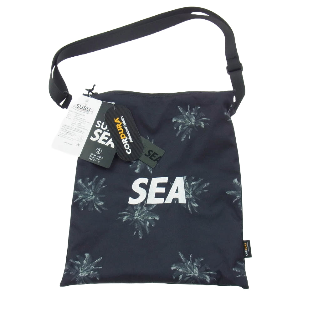WIND AND SEA ウィンダンシー WDS-C-SUB-25-Q2-SP-01 × SUBU スブ CORDURA Black Palm Tree Sandal ロゴ刺繍 サンダル ブラック系 26-27.5【極上美品】【中古】