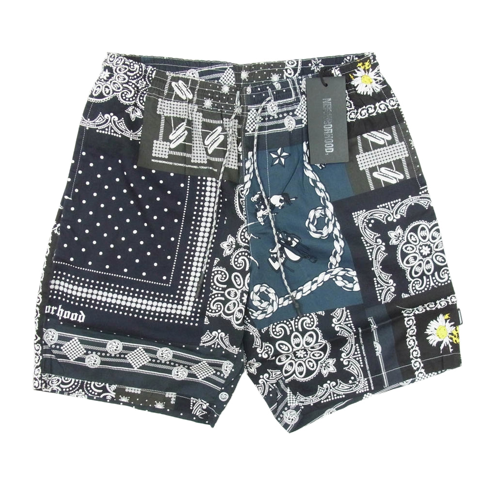 NEIGHBORHOOD ネイバーフッド 21SS 211AQNH-PTM07 BANDANA /C-ST バンダナ ショートパンツ ブラック系 M【極上美品】【中古】
