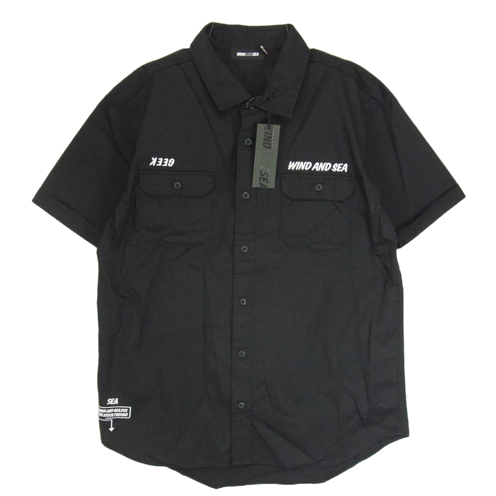 WIND AND SEA ウィンダンシー WDS-ARCVBX-34 ARCVBX Geek Home Work Shirt 半袖 シャツ ブラック系 L【美品】【中古】