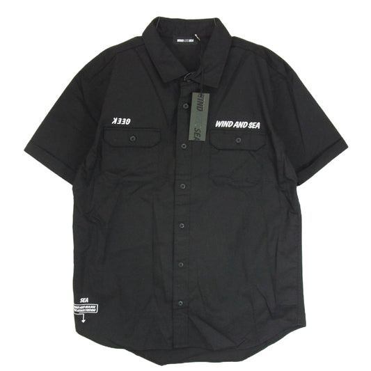 WIND AND SEA ウィンダンシー WDS-ARCVBX-34 ARCVBX Geek Home Work Shirt 半袖 シャツ ブラック系 L【美品】【中古】