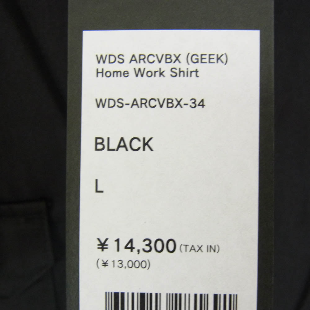 WIND AND SEA ウィンダンシー WDS-ARCVBX-34 ARCVBX Geek Home Work Shirt 半袖 シャツ ブラック系 L【美品】【中古】