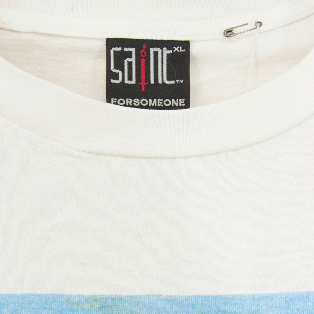 SAINT MICHAEL セントマイケル 23AW SM-A23-0000-C10 × FORSOMEONE フォーサムワン SS T-SHIRT CONSUME USED加工 Tシャツ 半袖カットソー ホワイト系 XL【極上美品】【中古】
