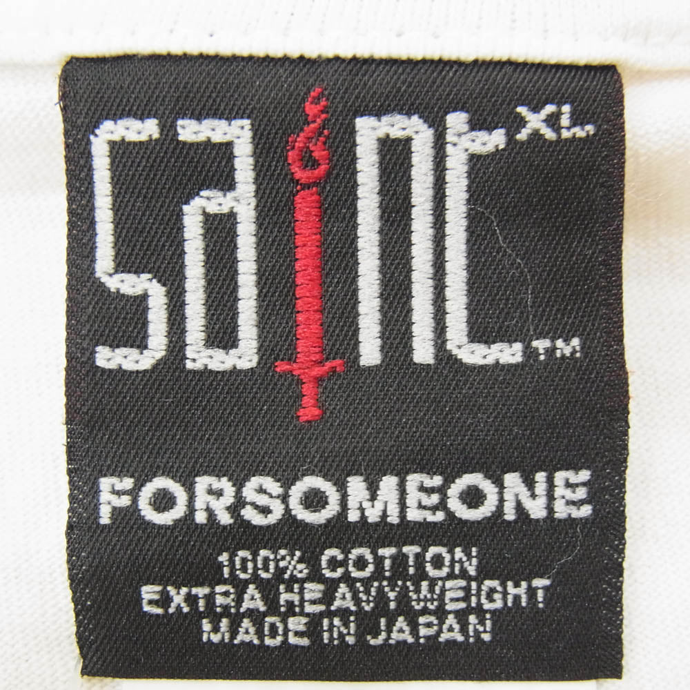 SAINT MICHAEL セントマイケル 23AW SM-A23-0000-C10 × FORSOMEONE フォーサムワン SS T-SHIRT CONSUME USED加工 Tシャツ 半袖カットソー ホワイト系 XL【極上美品】【中古】