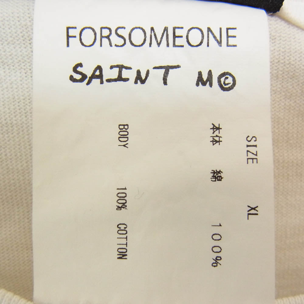 SAINT MICHAEL セントマイケル 23AW SM-A23-0000-C10 × FORSOMEONE フォーサムワン SS T-SHIRT CONSUME USED加工 Tシャツ 半袖カットソー ホワイト系 XL【極上美品】【中古】