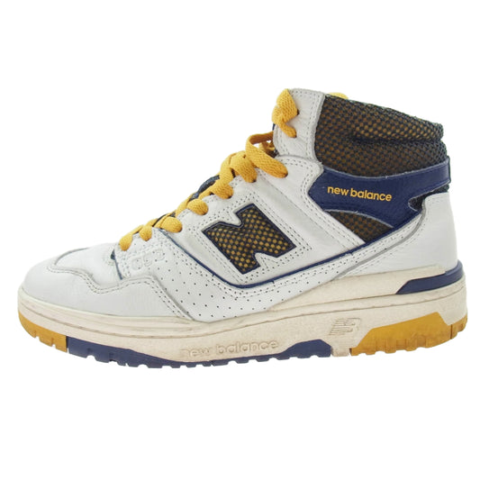 NEW BALANCE ニューバランス BB650RX1 × Aime? Leon Dore エメ レオン ドレ 650R ハイカットスニーカー ホワイト系 ネイビー系 25cm【中古】