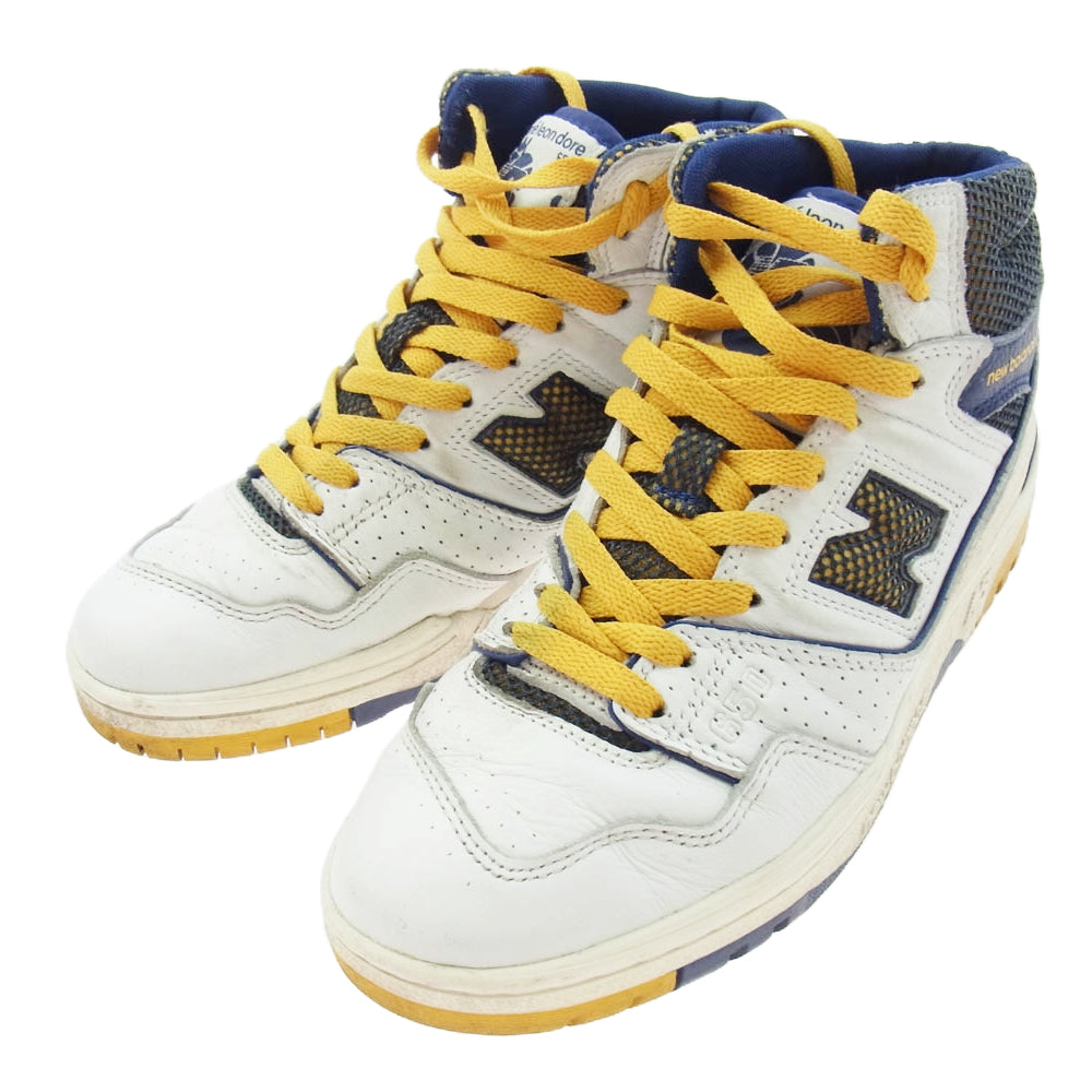 NEW BALANCE ニューバランス BB650RX1 × Aime? Leon Dore エメ レオン ドレ 650R ハイカットスニーカー ホワイト系 ネイビー系 25cm【中古】