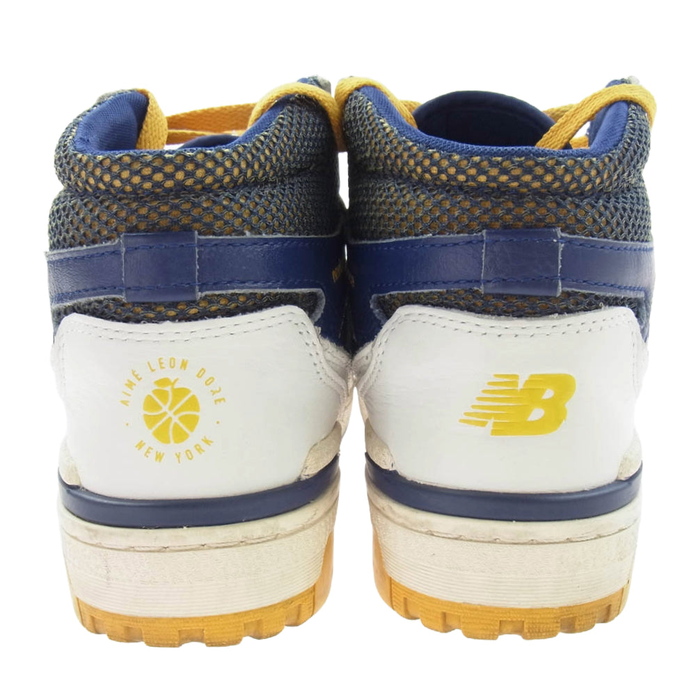 NEW BALANCE ニューバランス BB650RX1 × Aime? Leon Dore エメ レオン ドレ 650R ハイカットスニーカー ホワイト系 ネイビー系 25cm【中古】