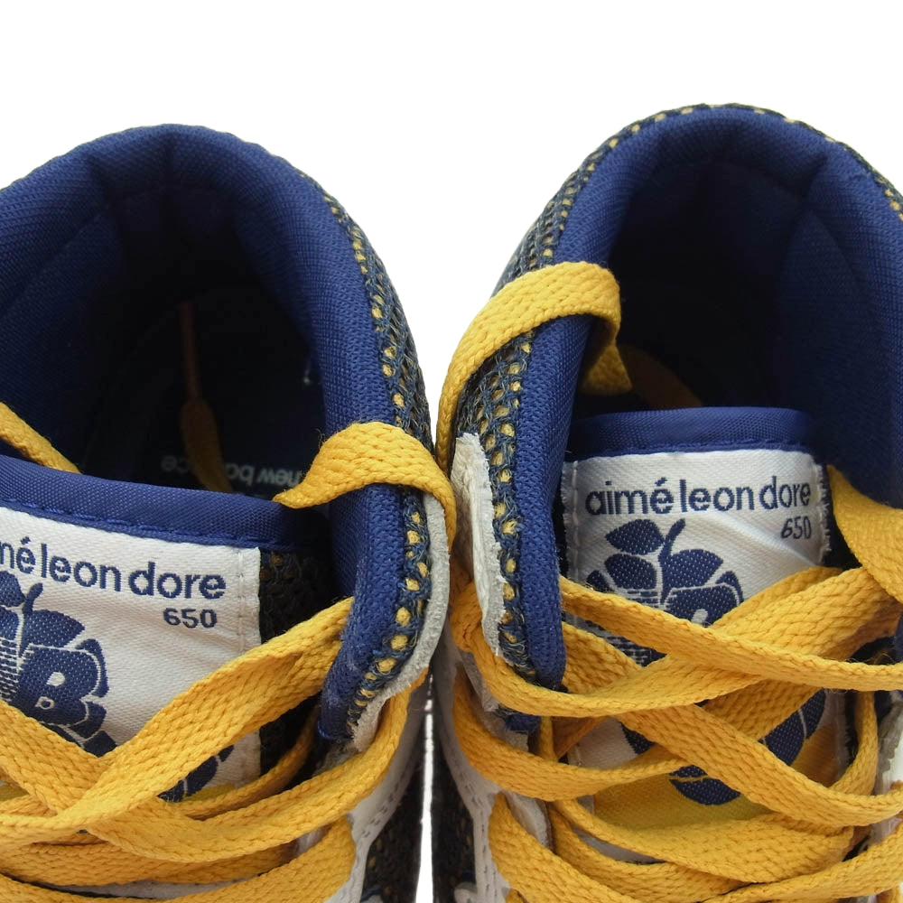 NEW BALANCE ニューバランス BB650RX1 × Aime? Leon Dore エメ レオン ドレ 650R ハイカットスニーカー ホワイト系 ネイビー系 25cm【中古】