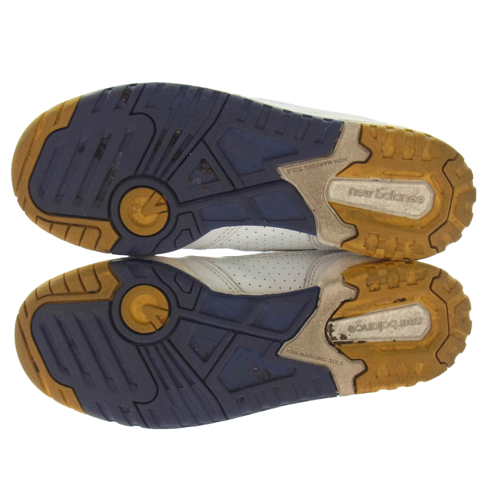 NEW BALANCE ニューバランス BB650RX1 × Aime? Leon Dore エメ レオン ドレ 650R ハイカットスニーカー ホワイト系 ネイビー系 25cm【中古】