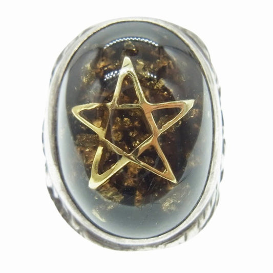 ALEX STREETER アレックスストリーター 10周年記念 Angel Heart Ring ギャラクシー エンジェルハート リング シルバー系 14.5号【中古】