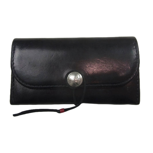 goro's ゴローズ SADDLE LEATHER コンチョ付き サドル レザー ウォレット ブラック系【中古】