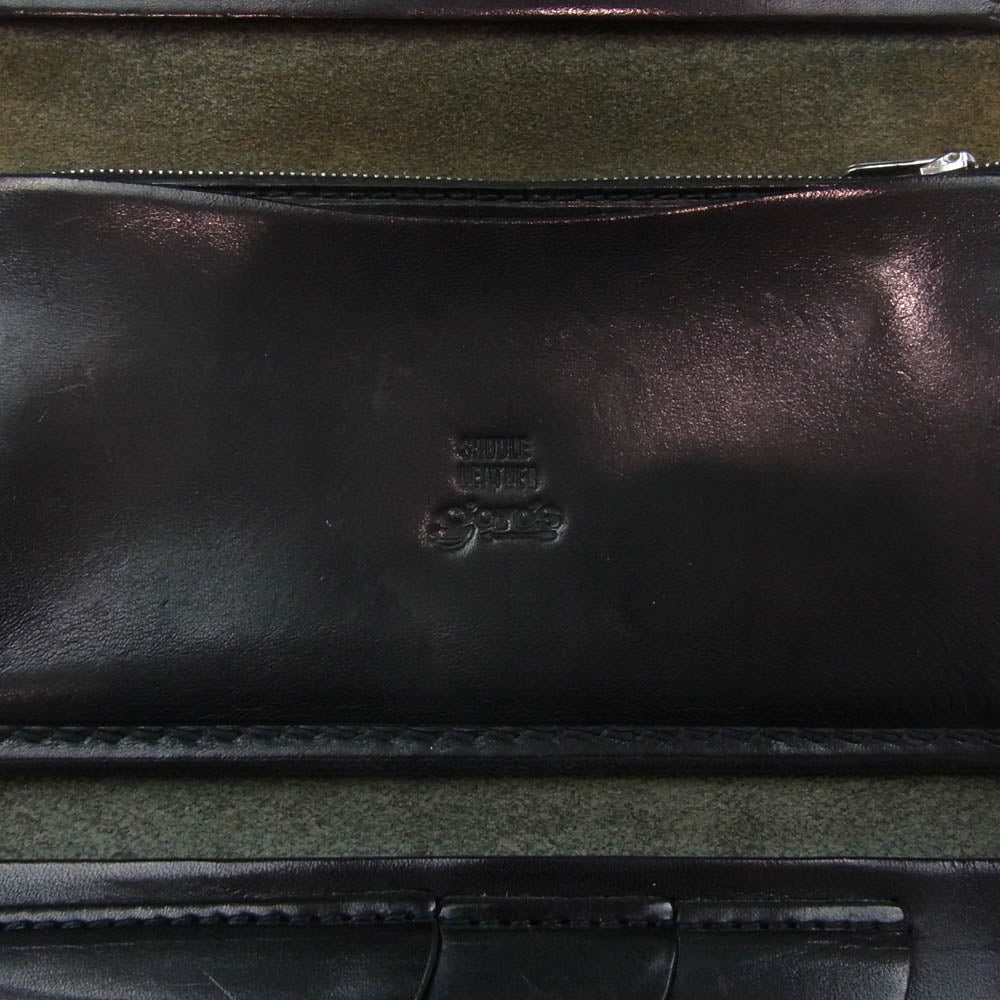 goro's ゴローズ SADDLE LEATHER コンチョ付き サドル レザー ウォレット ブラック系【中古】