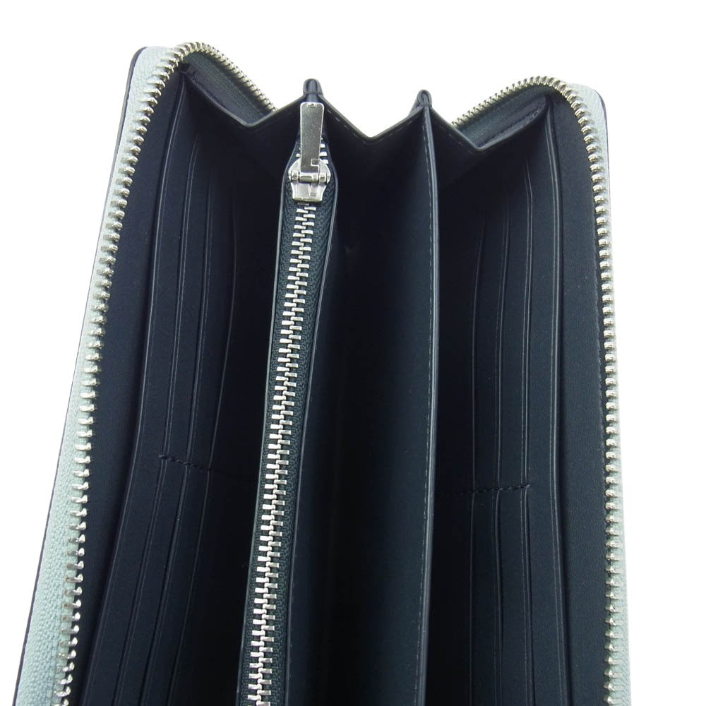 COACH コーチ C4451SVQVE LONG ZIP AROUND WALLET ウォーターフォール ストラップ付き ラウンドジップ 長財布 ライトブルー系【美品】【中古】
