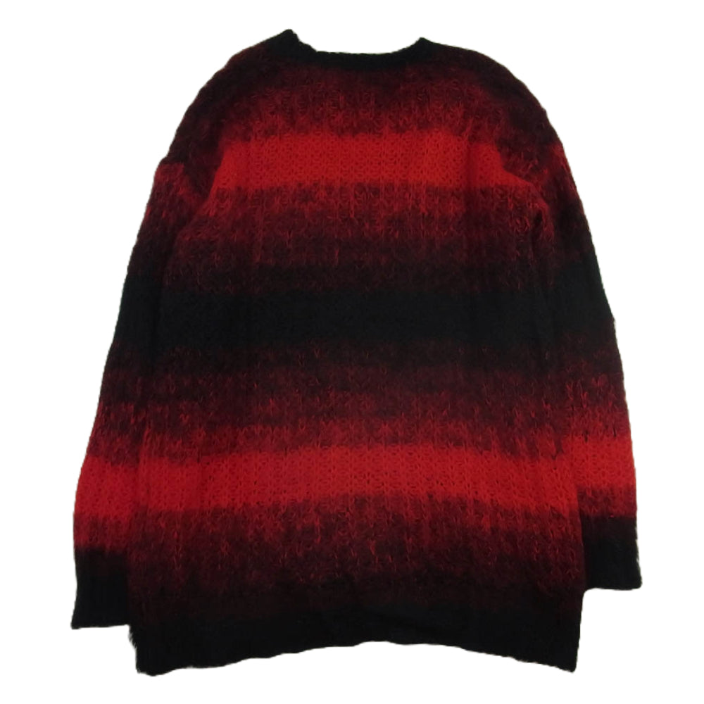 ノーアイディー 845010-215K モヘアタッチ アクリル ボーダー ニット ブラック系 レッド系 OS【中古】