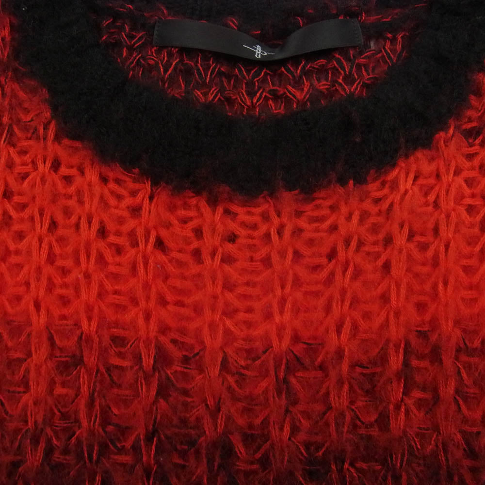 ノーアイディー 845010-215K モヘアタッチ アクリル ボーダー ニット ブラック系 レッド系 OS【中古】