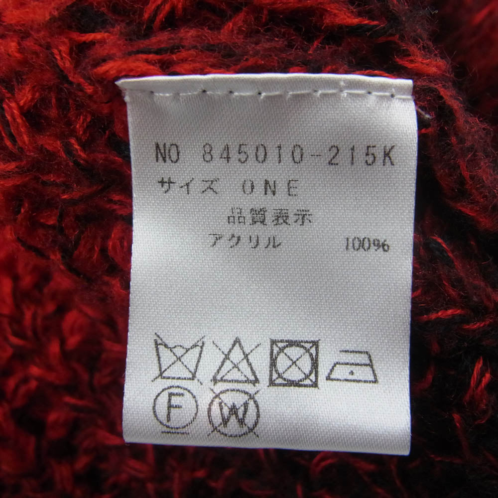ノーアイディー 845010-215K モヘアタッチ アクリル ボーダー ニット ブラック系 レッド系 OS【中古】