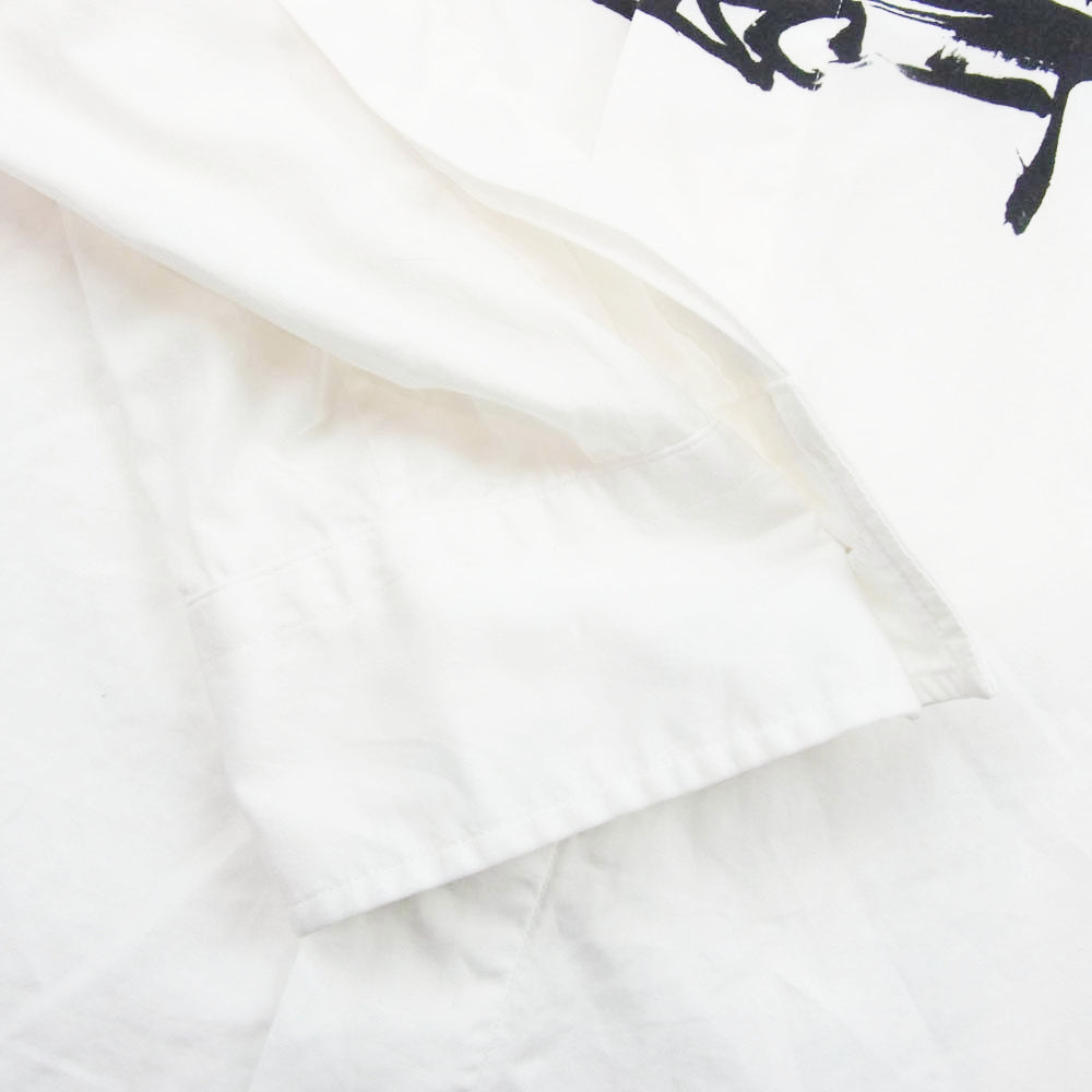 JOHN LAWRENCE SULLIVAN ジョンローレンスサリバン 3B005-0221-22 WRINKLE PRINT SHIRT フロントプリント 長袖シャツ ホワイト系 44【中古】