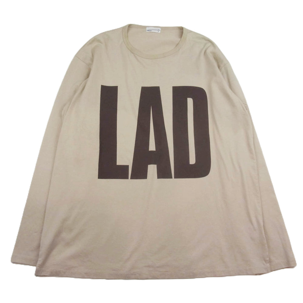 LAD MUSICIAN ラッドミュージシャン THE WAREHOUSE PERMANENT ROCKER PRINT BIG LS T-SHIRT ビッグ 長袖 Tシャツ ベージュ系 42【中古】