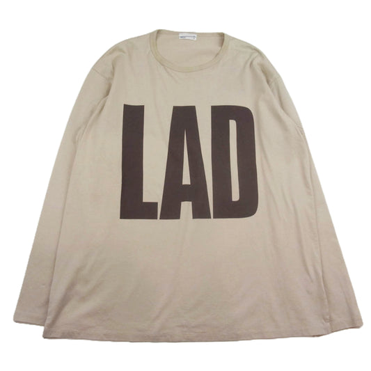 LAD MUSICIAN ラッドミュージシャン THE WAREHOUSE PERMANENT ROCKER PRINT BIG LS T-SHIRT ビッグ 長袖 Tシャツ ベージュ系 42【中古】
